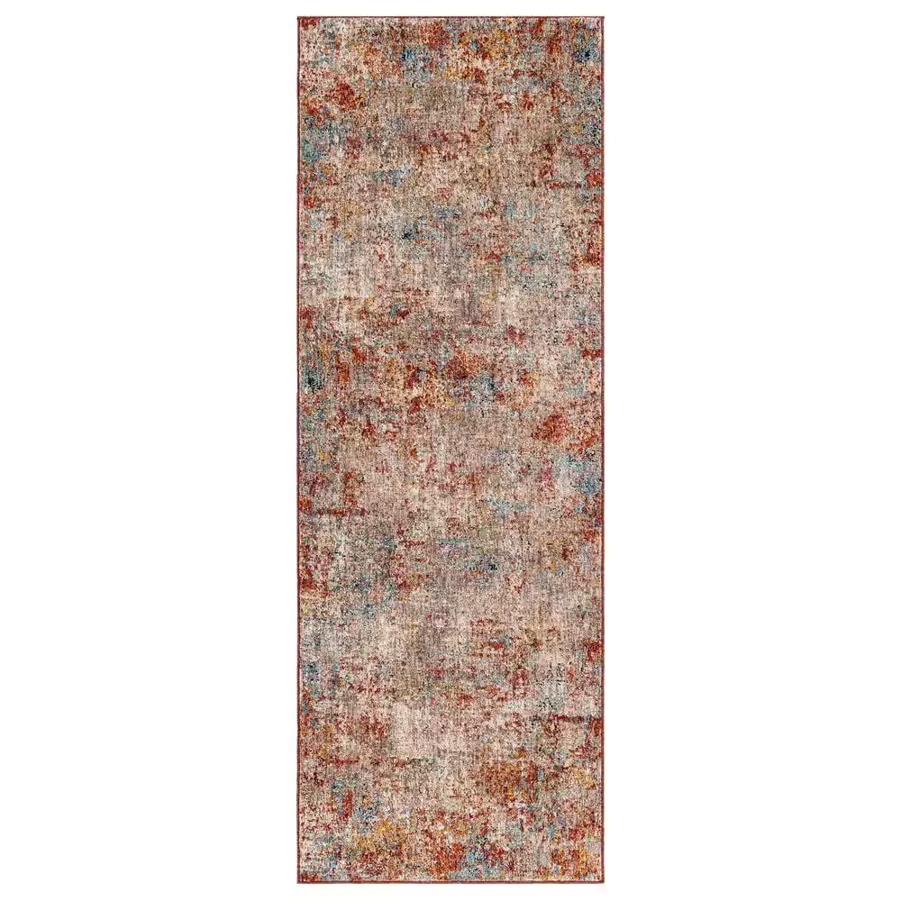 Surya Mirabel 2'7" x 7'3" Peach, Orange, Cream, Brown, Saffron and Denim Runner