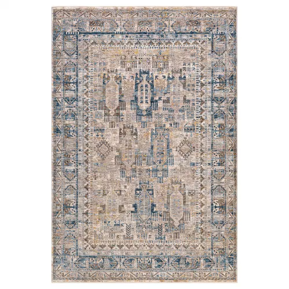 Surya Mirabel MBE-2302 10' x 14' Navy, Denim, Cream, Brown, Saffron, Taupe and Gray Area Rug
