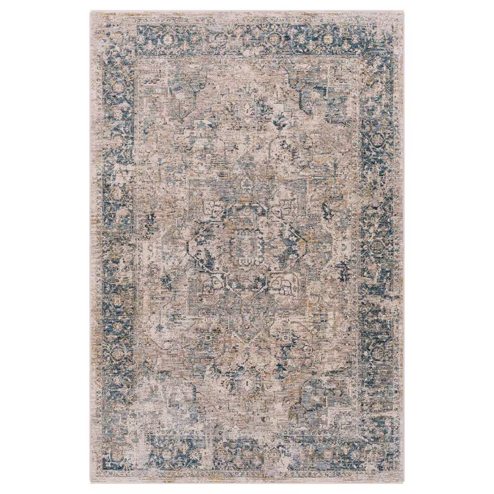 Surya Mirabel 2'7" x 7'3" Teal, Aqua, Mustard, Taupe, Gray and Beige Runner
