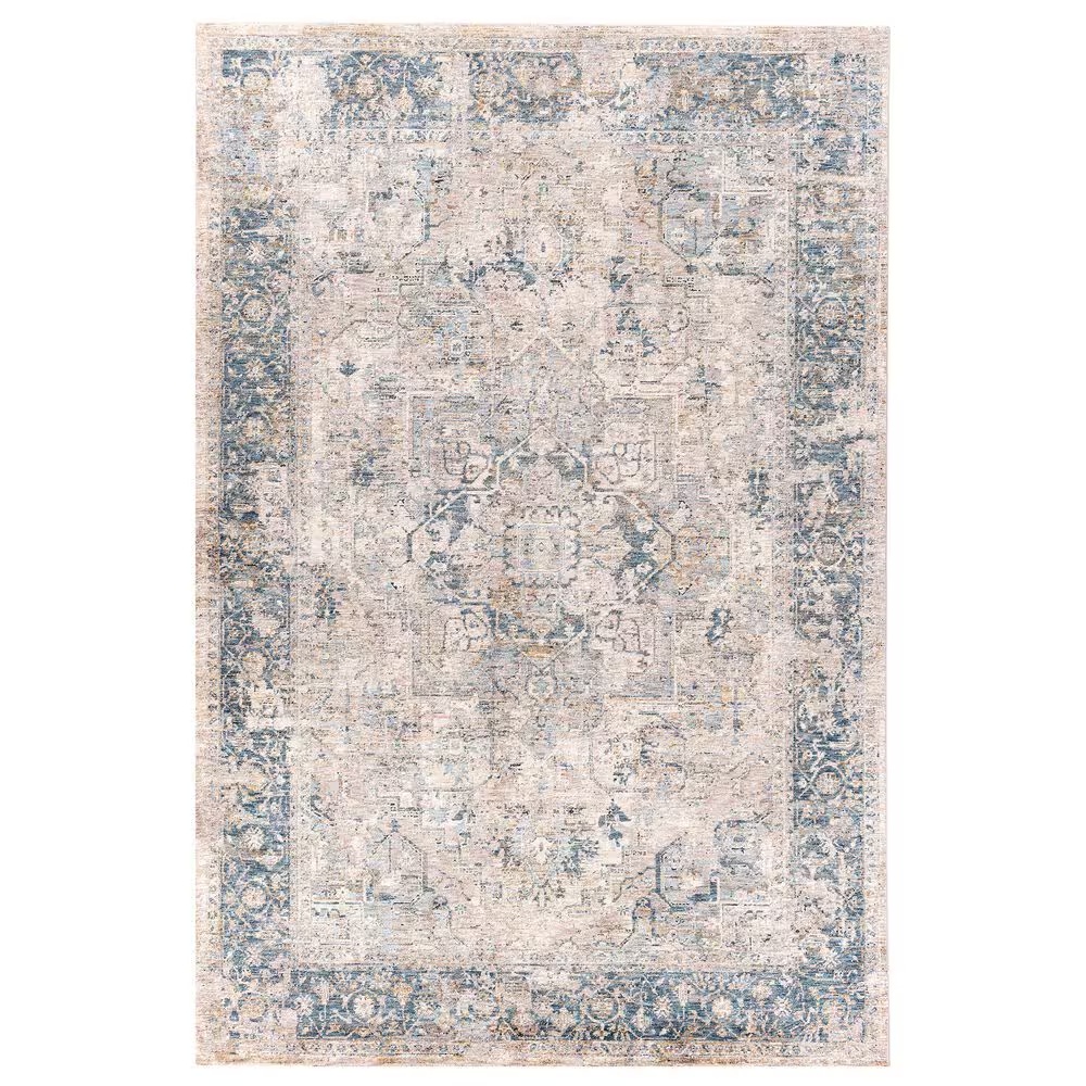 Surya Mirabel 6'7" x 9'6" Teal, Aqua, Mustard, Taupe, Gray and Beige Area Rug