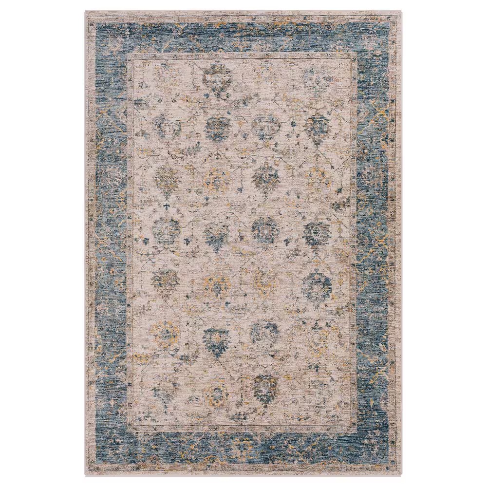 Surya Mirabel 2'7" x 10' Teal, Aqua, Mustard, Taupe, Beige and Gray Runner