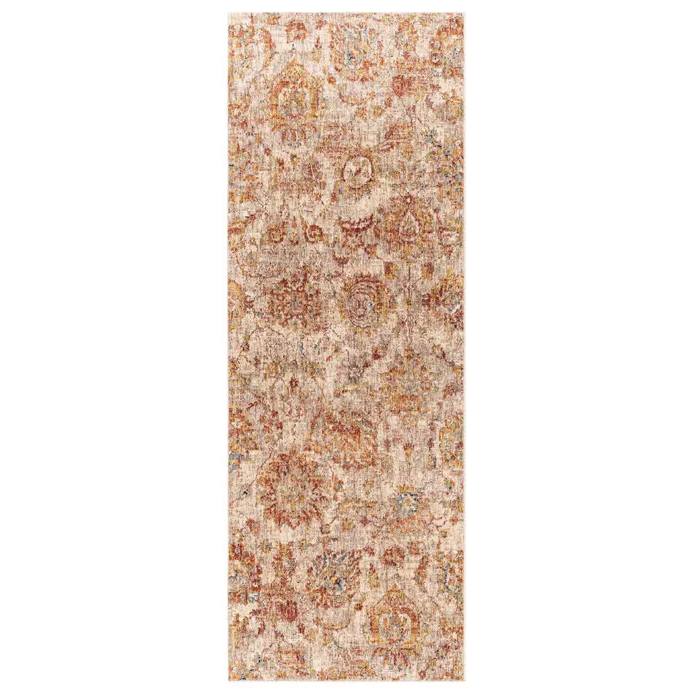 Surya Mirabel 2'7" x 10' Teal, Rust, Burnt Orange, Mustard, Gray and Beige Runner