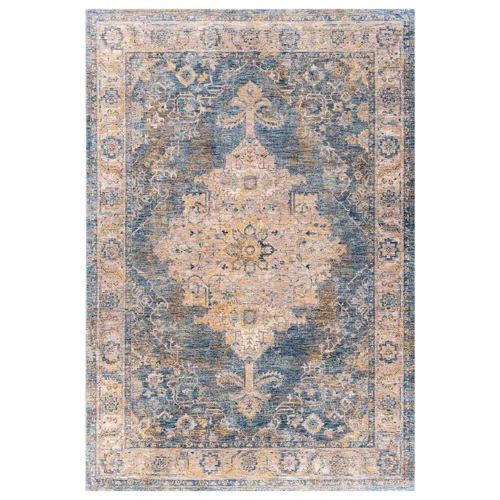Surya Mirabel6'7" x 9'6" Teal, Aqua, Mustard, Olive, Taupe, Gray and Beige Area Rug