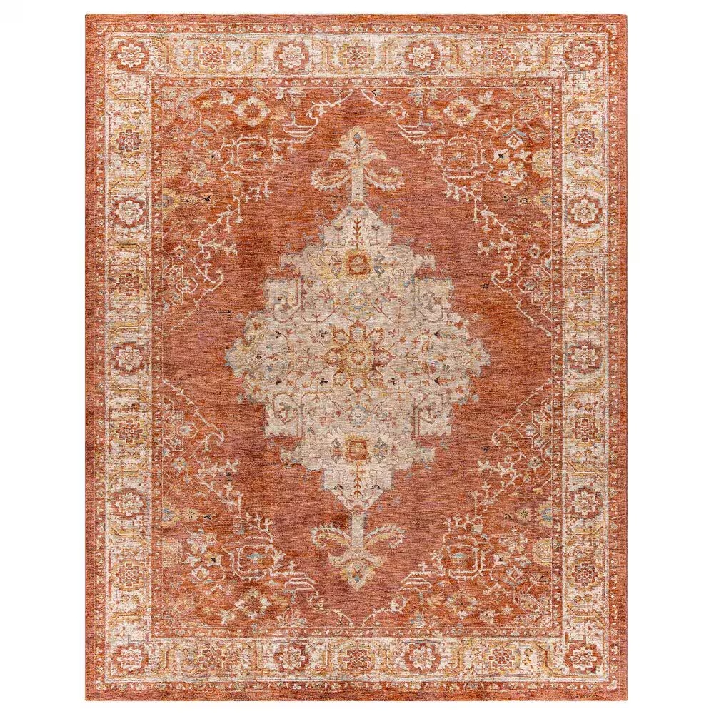 Surya MirabelMBE-2318 10' x 14' Burnt Orange, Rust, Teal, Olive, Gray and Beige Area Rug
