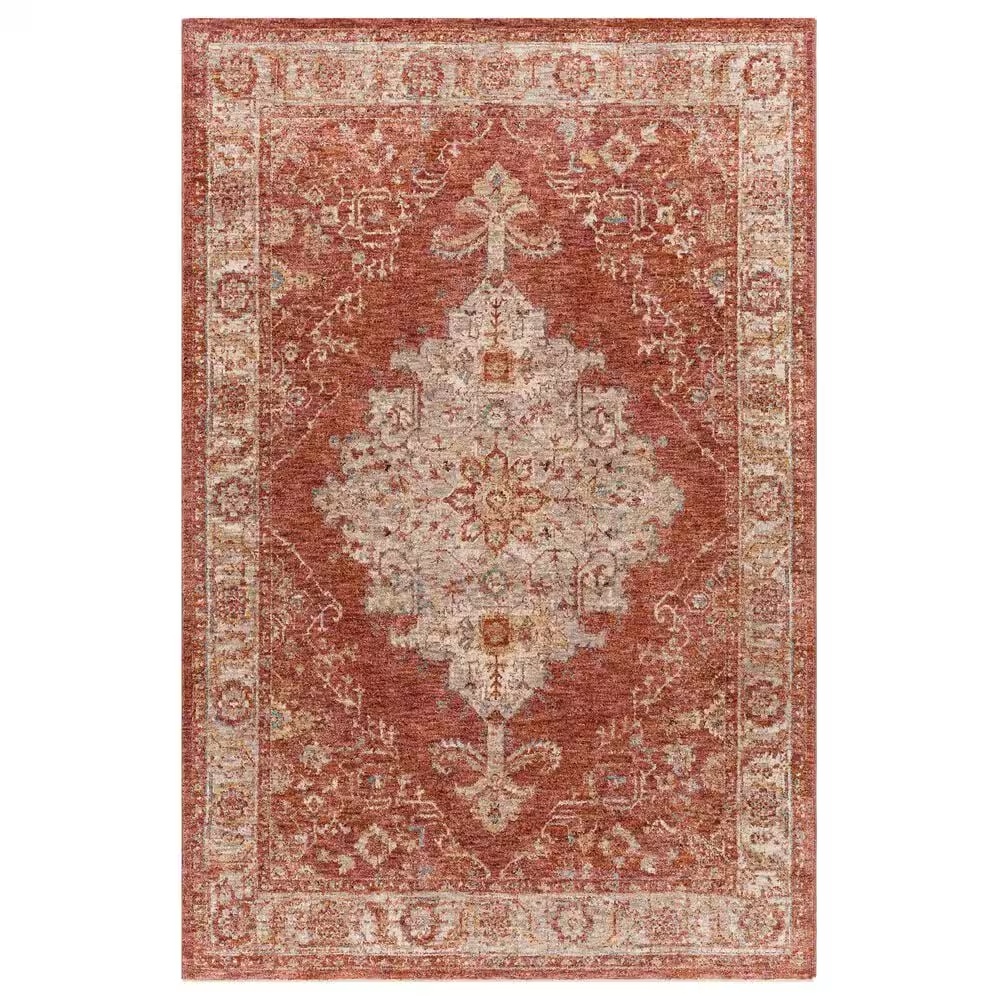 Surya Mirabel MBE-2318 2'7" x 4' Burnt Orange, Rust, Teal, Olive, Gray and Beige Area Rug
