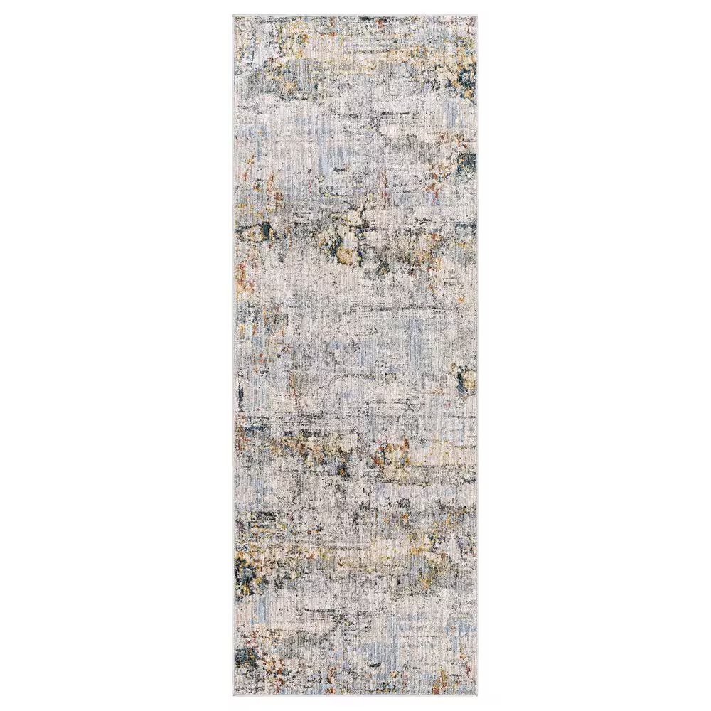 Surya Laila2'7" x 10' Light Gray, Navy, Teal, Clay and Camel Runner