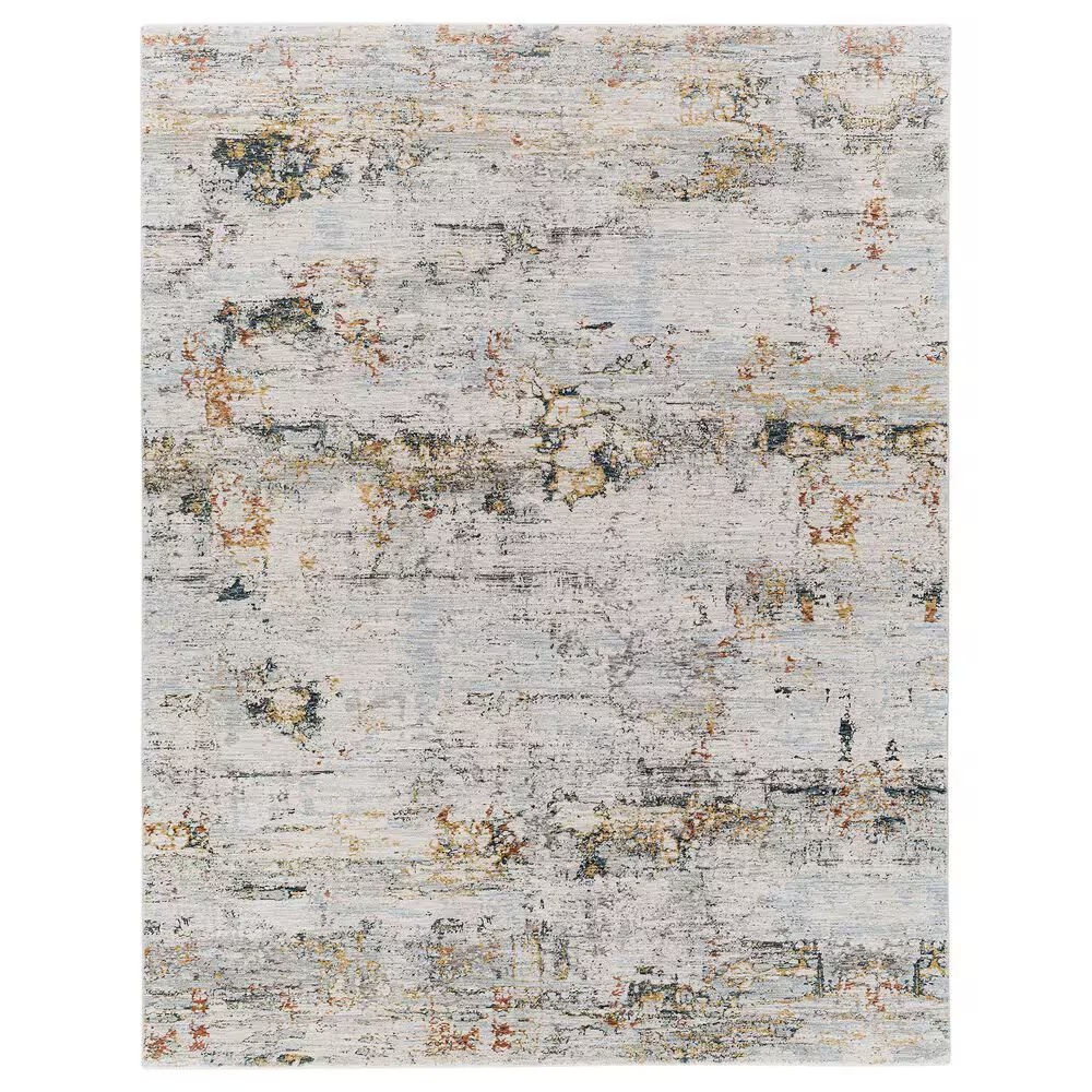 Surya Laila 5'3" Round Light Gray, Navy, Teal, Clay and Camel Area Rug