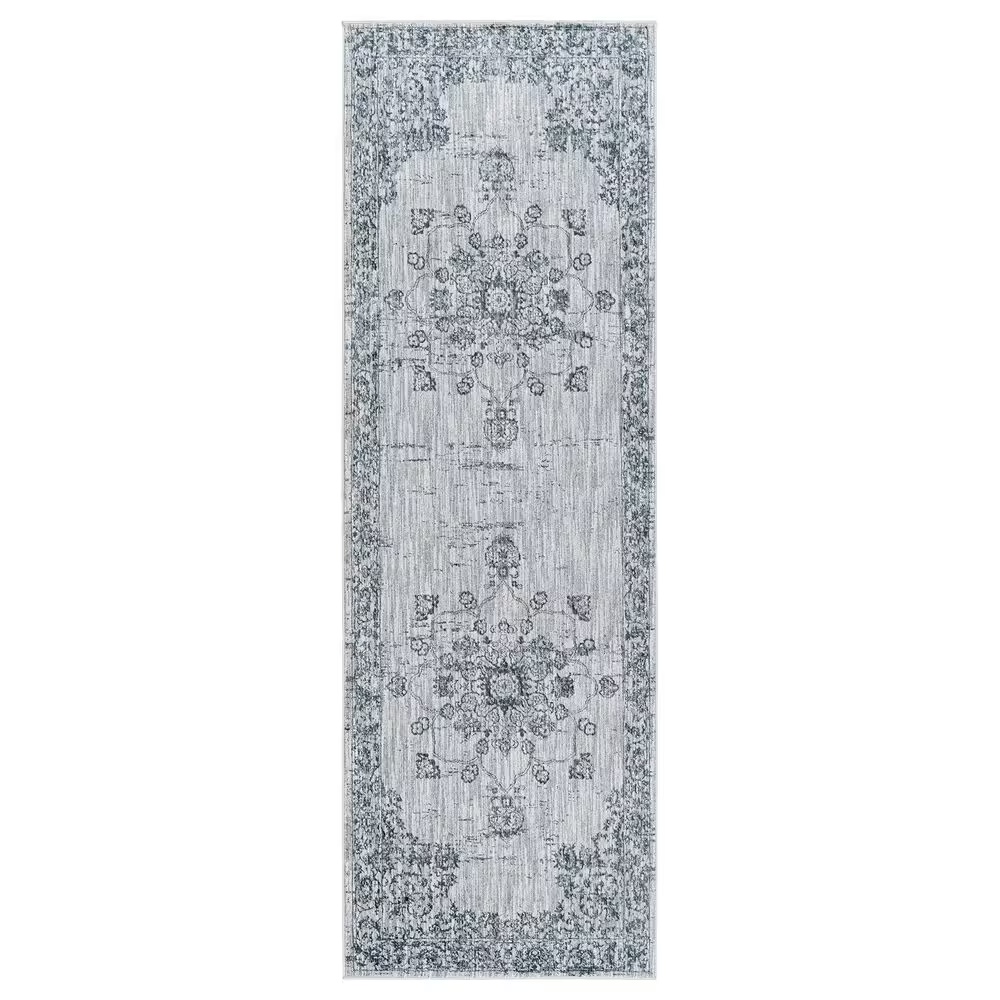 Surya Laila 2'7" x 7'3" Navy, Teal, Light Gray, Beige, Taupe and Cream Runner