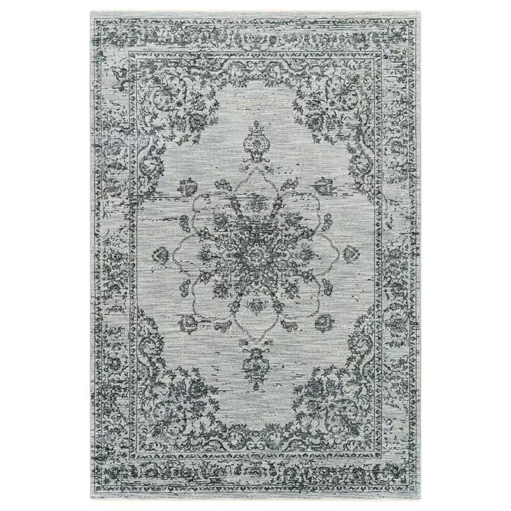 Surya Laila5' x 7'6" Navy, Teal, Light Gray, Beige, Taupe and Cream Area Rug