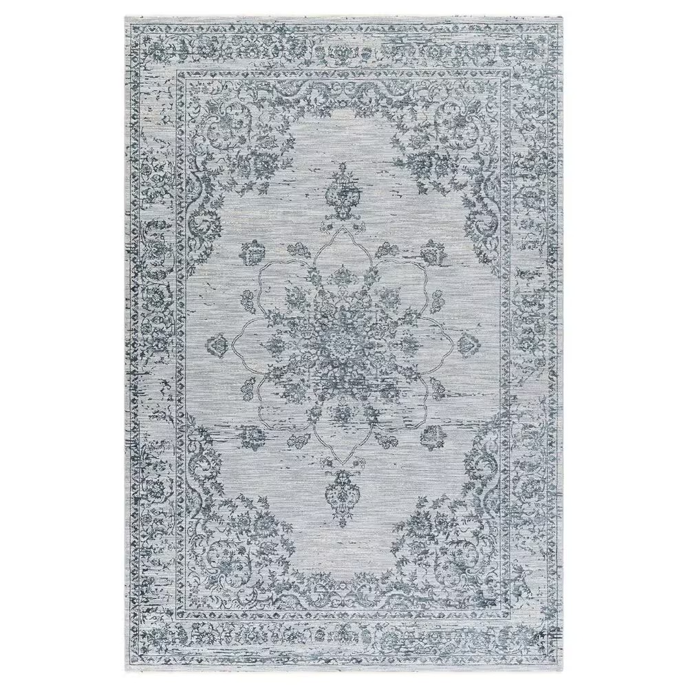 Surya Laila6'7" x 9'6" Navy, Teal, Light Gray, Beige, Taupe and Cream Area Rug