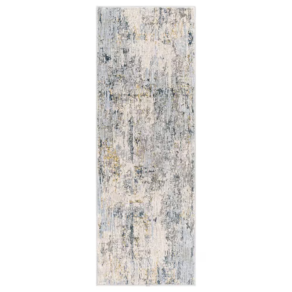 Surya Laila2'7" x 10' Light Gray, Navy, Camel, Wheat and Charcoal Runner