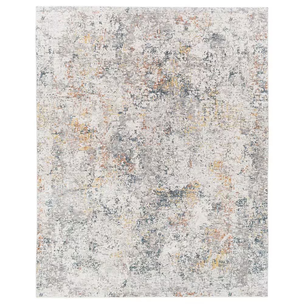 Surya Laila 6'7" Round Light Gray, Beige, White, Navy and Camel Area Rug