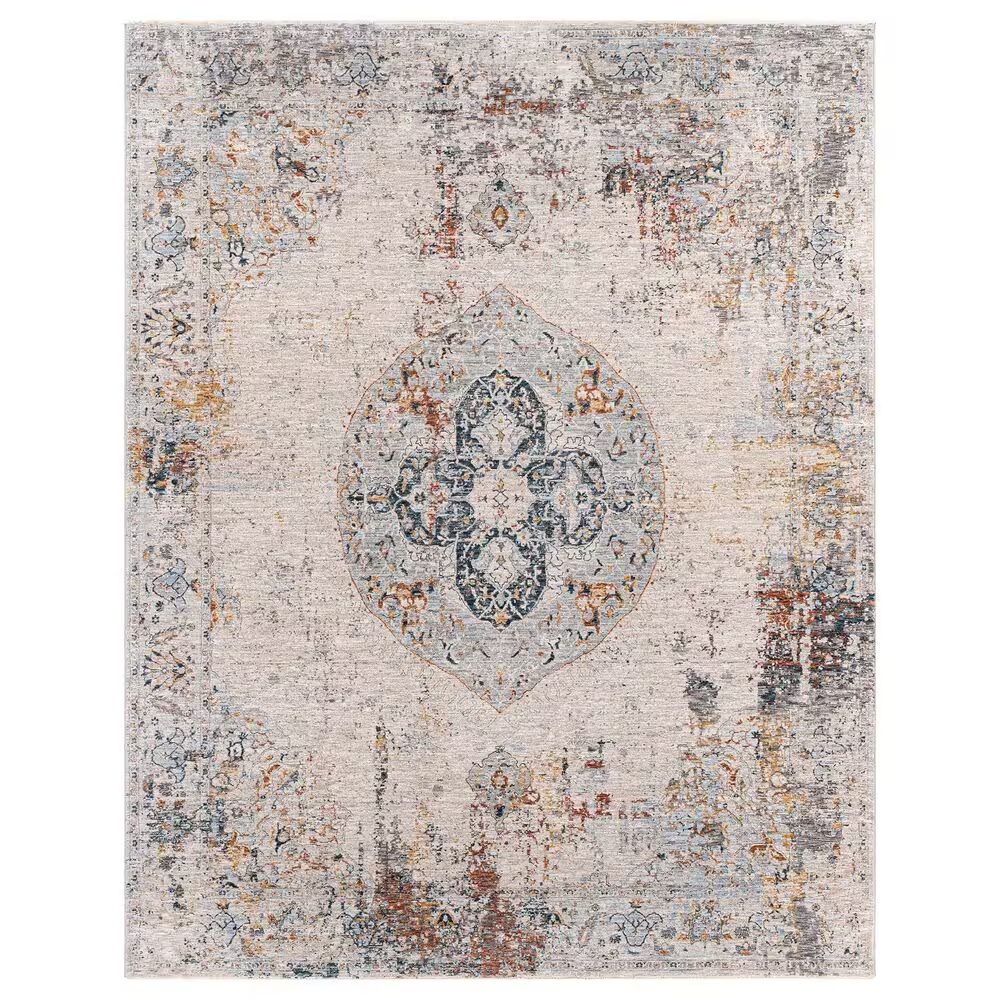 Surya Laila 10' x 14' Orange, Teal, Sage, Gray, Cream and Saffron Area Rug
