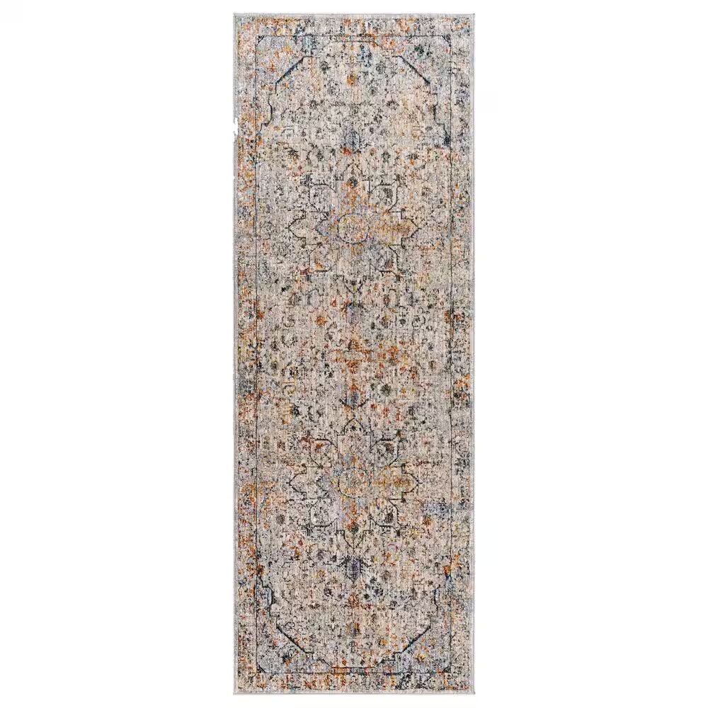 Surya Laila 2'7" x 10' Teal, Sage, Orange, Gray and Cream Runner