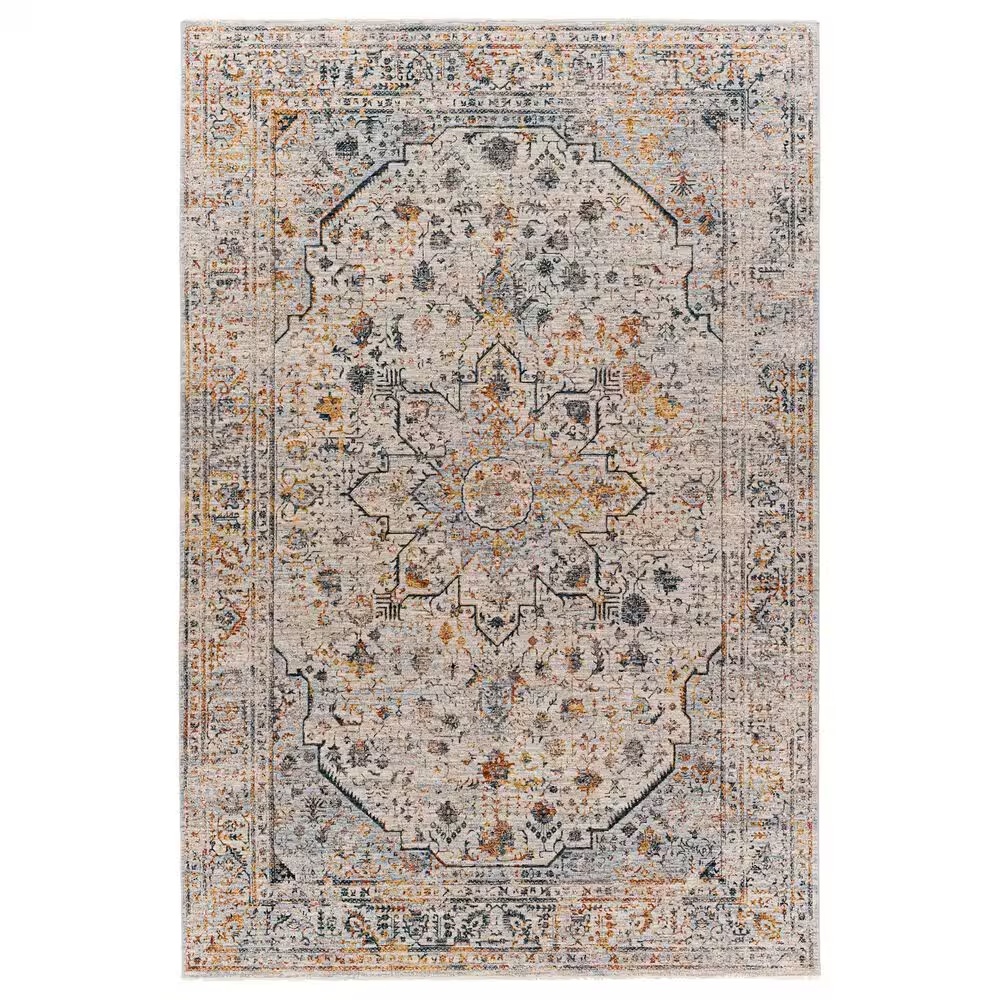 Surya Laila 6'7" x 9'6" Teal, Sage, Orange, Gray and Cream Area Rug