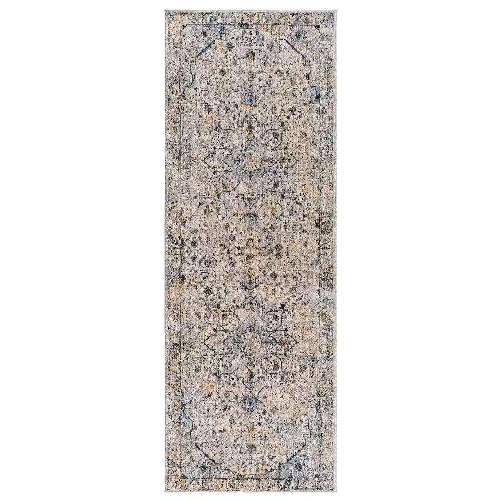 Surya Laila LAA-2311 2'7" x 7'3" Teal, Sage, Saffron, Gray and Cream Runner