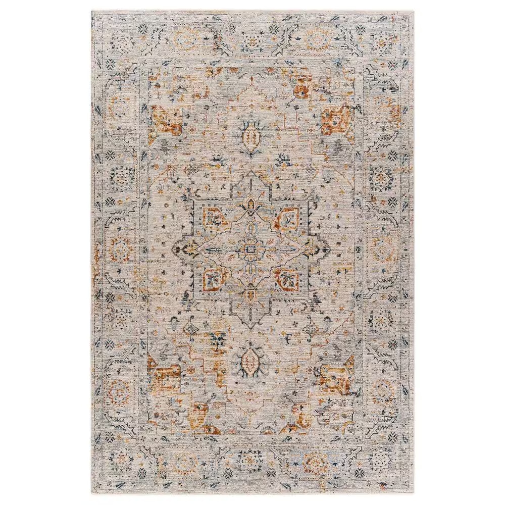 Surya Laila LAA-2312 6'7" x 9'6" Teal, Sage, Orange, Gray and Cream Area Rug