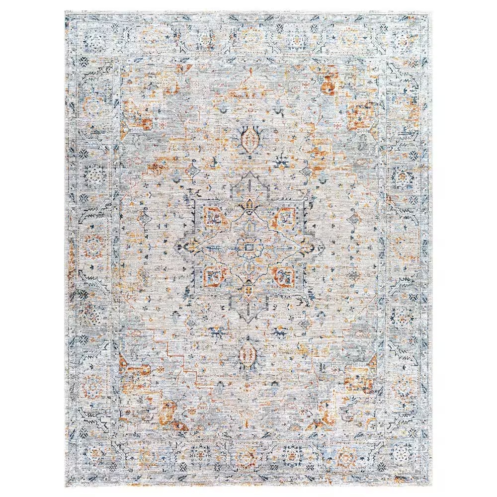 Surya Laila 9' x 12'2" Teal, Sage, Orange, Gray and Cream Area Rug