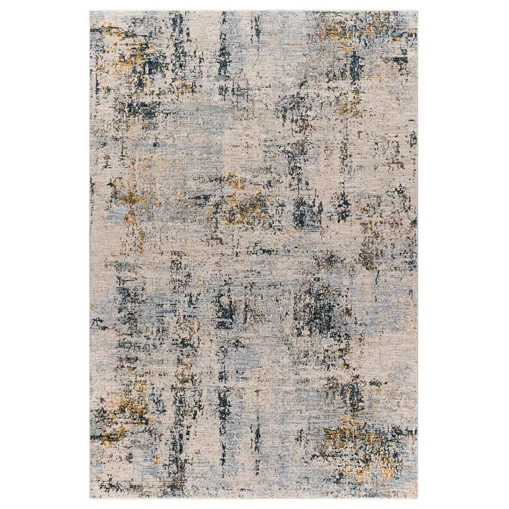 Surya Laila 6'7" Round Teal, Saffron, Sage, Gray and Cream Area Rug
