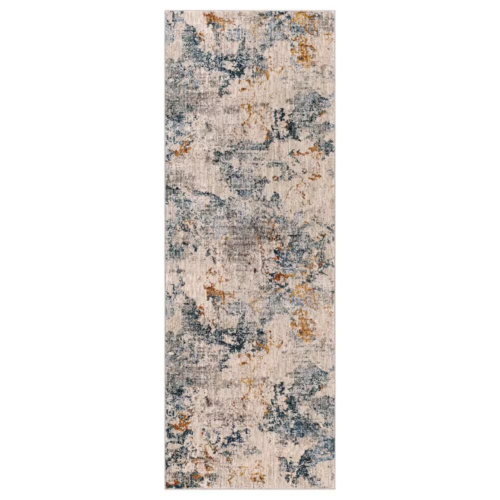 Surya Laila LAA-2315 2'7" x 7'3" Teal, Sage, Orange, Saffron, Gray and Cream Runner