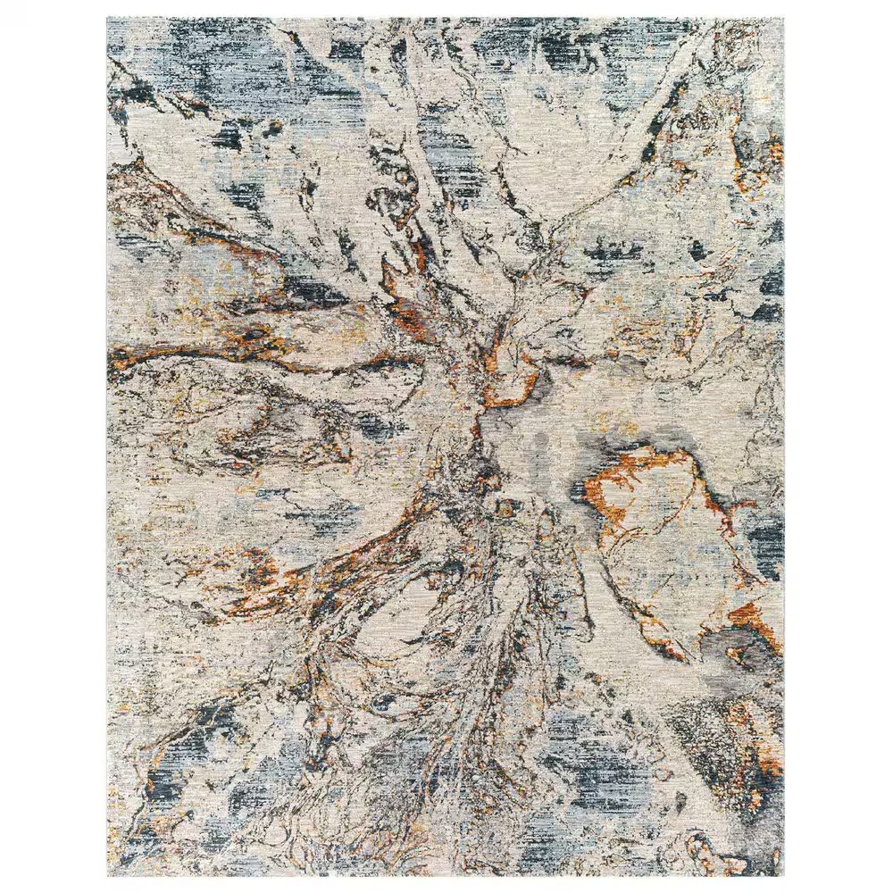 Surya Laila LAA-2316 10' x 14' Teal, Orange, Saffron, Gray, Beige and Cream Area Rug