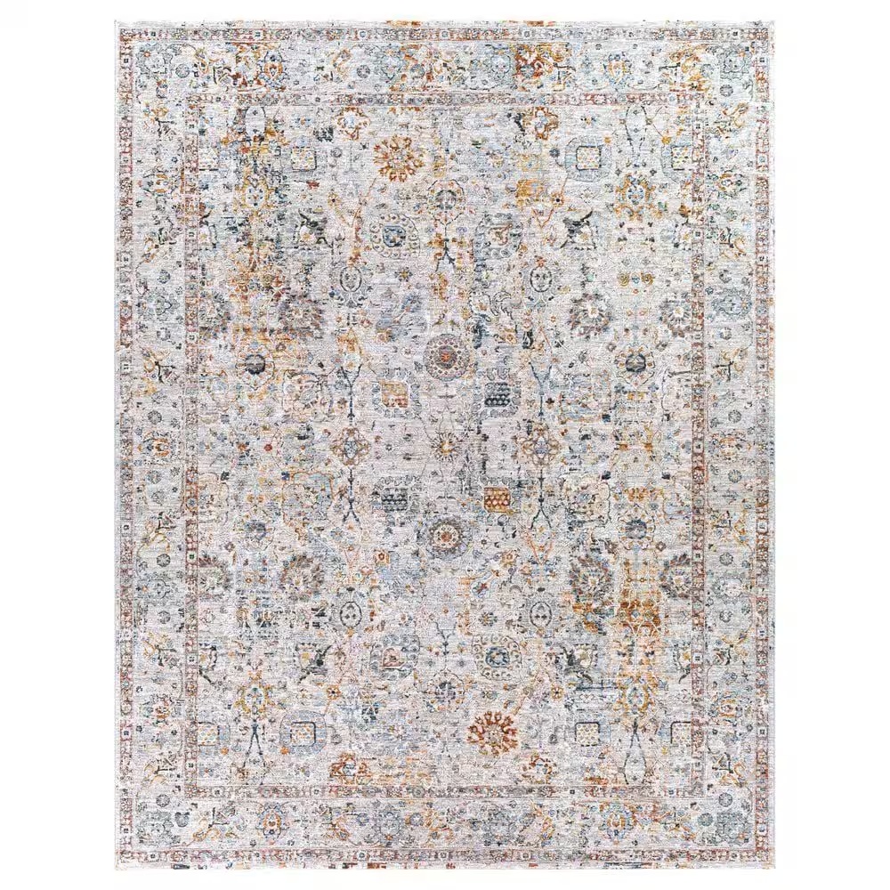 Surya Laila LAA-2317 12' x 15' Teal, Orange, Sage, Saffron, Gray and Cream Area Rug