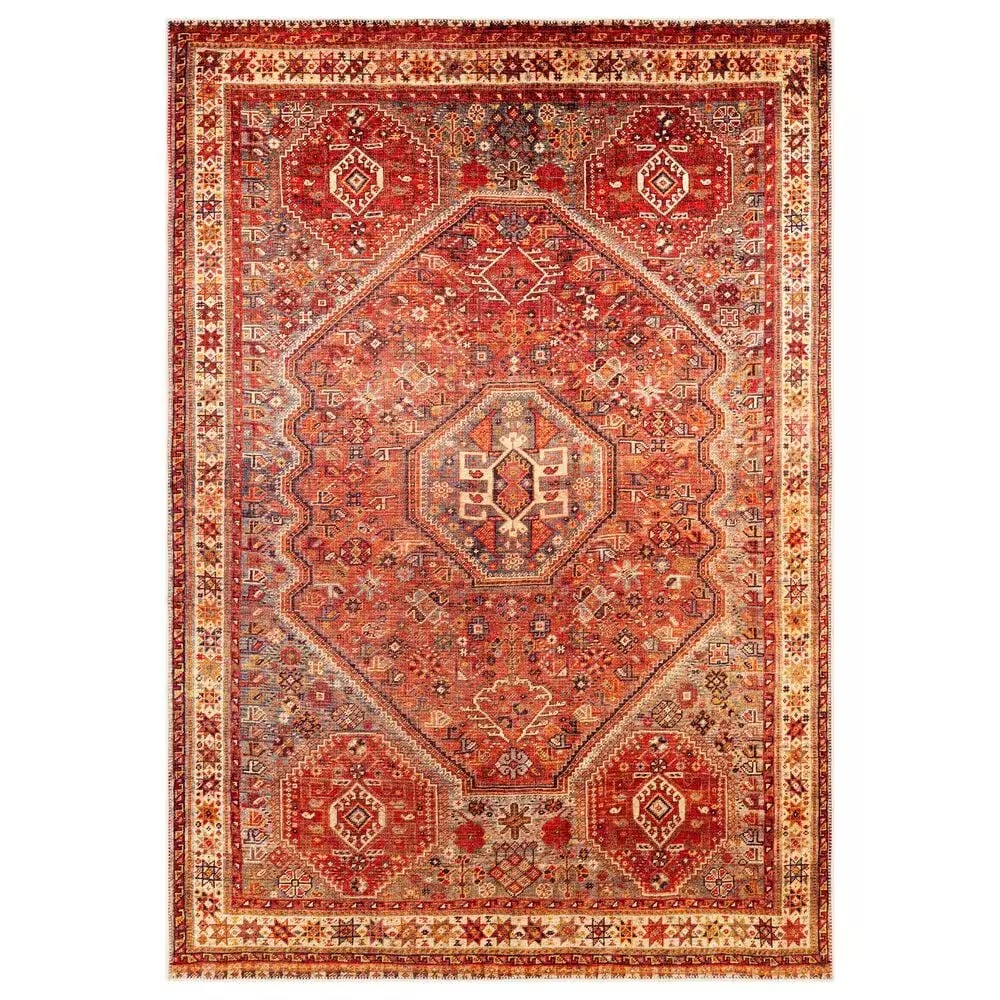 Surya Amelie 2'7" x 7'10" Red, Orange, Brick, Saffron, Charcoal and Wheat Runner
