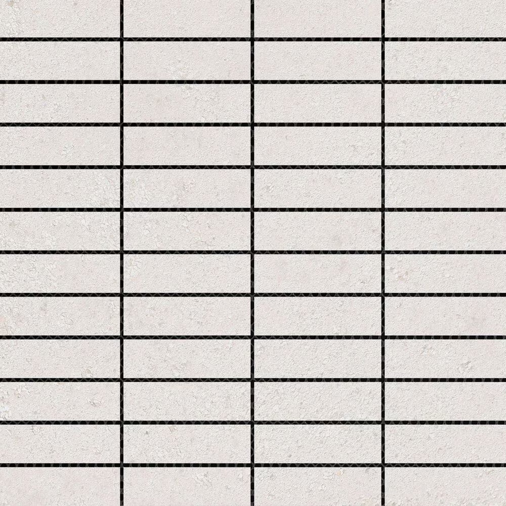 Emser Erosion Rock 1" x 3" Stacked on 12" x 12" Porcelain Mosaic Sheet