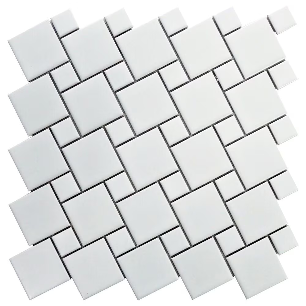 Emser Spin White 11" x 11" Porcelain Mosaic Sheet
