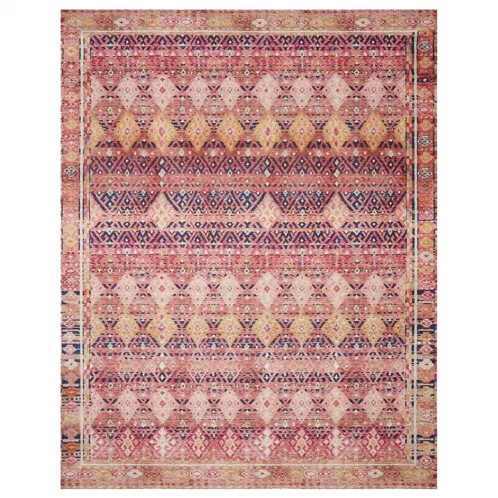 Loloi II Layla 3'6" x 5'6" Magenta and Multicolor Area Rug