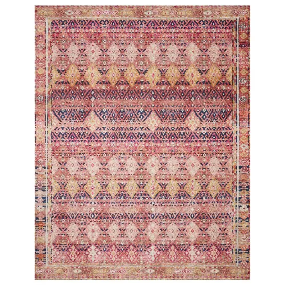 Loloi II Layla5' x 7'6" Magenta and Multicolor Area Rug