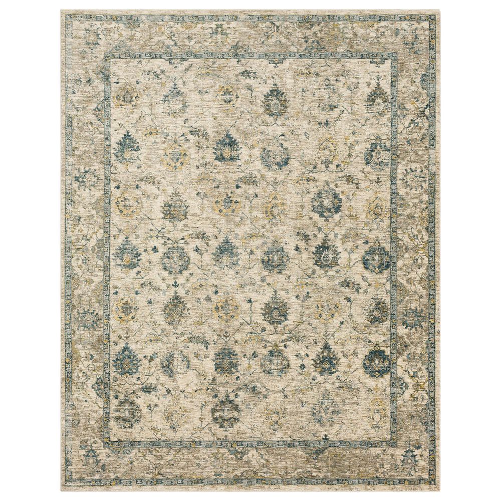Karastan Marash 5' x 7'6" Cream and Blue Area Rug