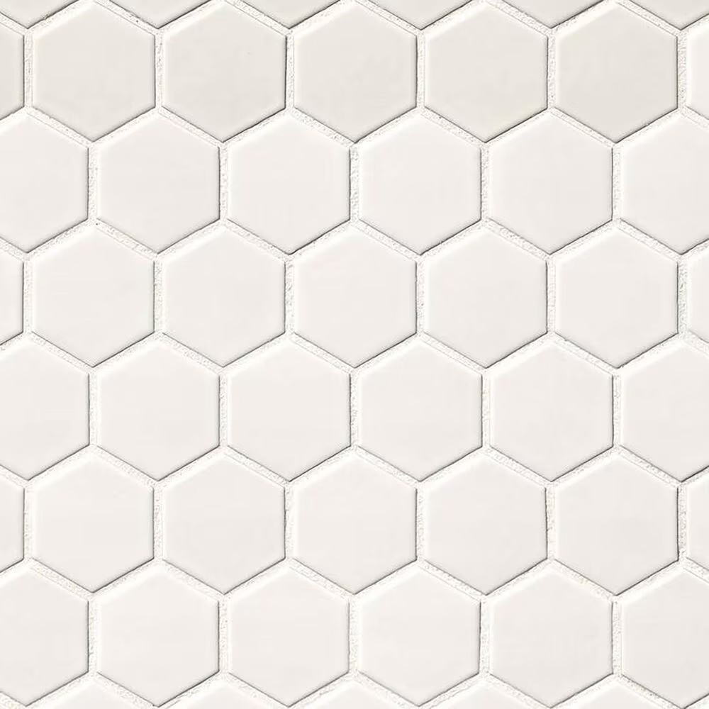 MS International Domino White 2" x 2" on 12" x 13" Matte Porcelain Mosaic Sheet