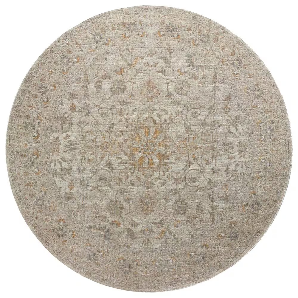 Chris Loves Julia x Loloi Rosemarie 3'2" Round Ivory and Natural Area Rug