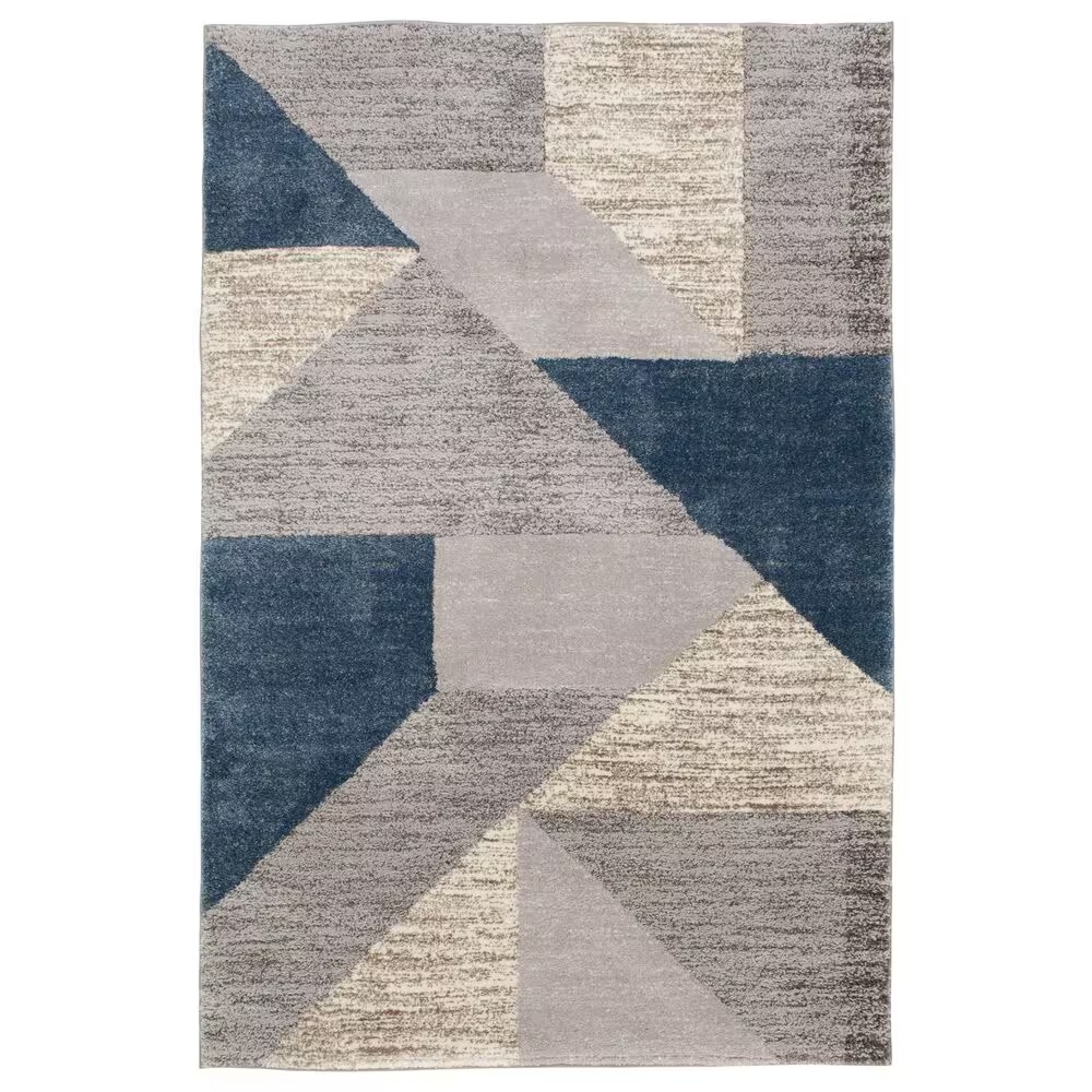 Central Oriental Structures Torrent Adley Buff and Metal 7'10" x 9'10" Area Rug