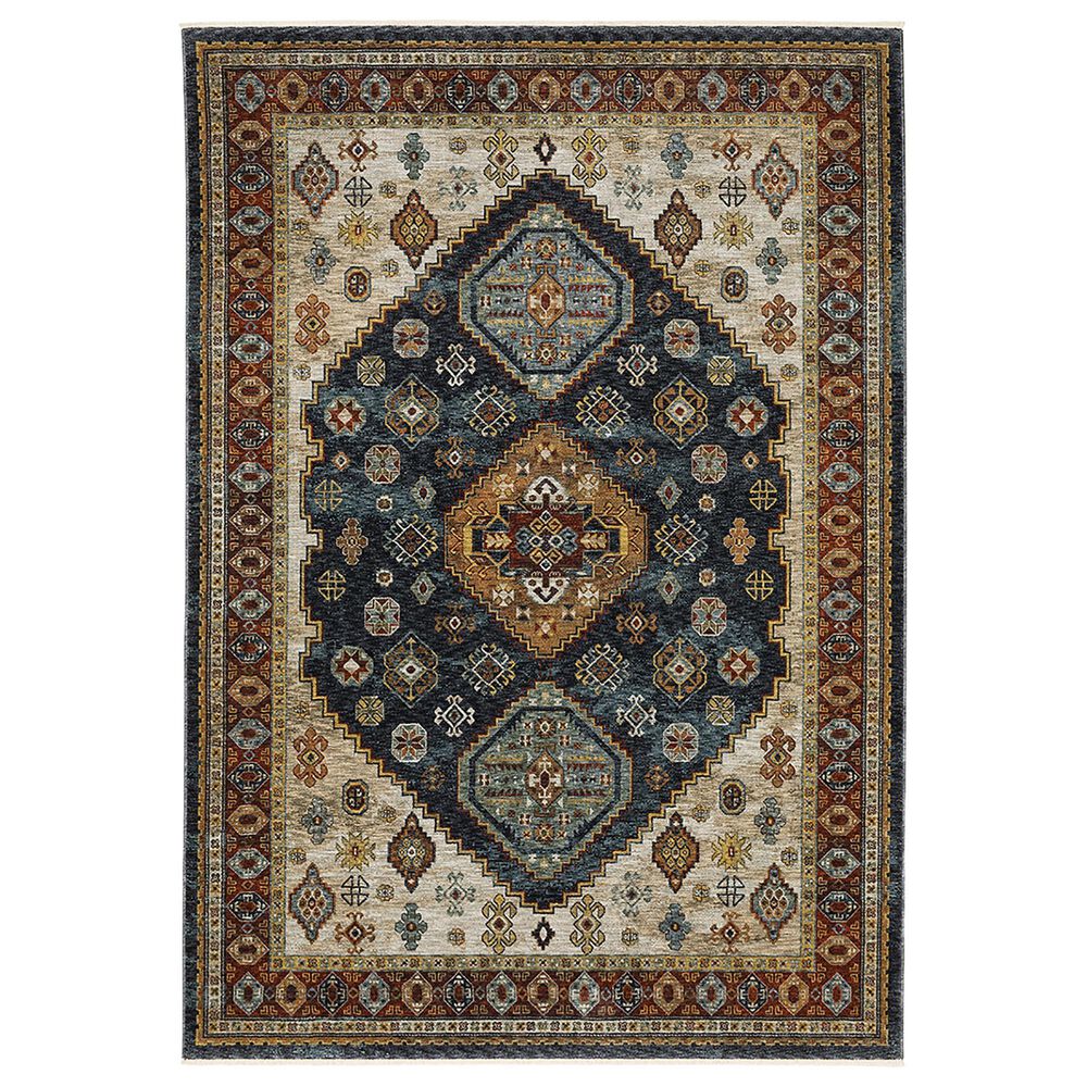 Oriental Weavers Aberdeen Tribal Border 2'3" x 7'6" Blue Runner