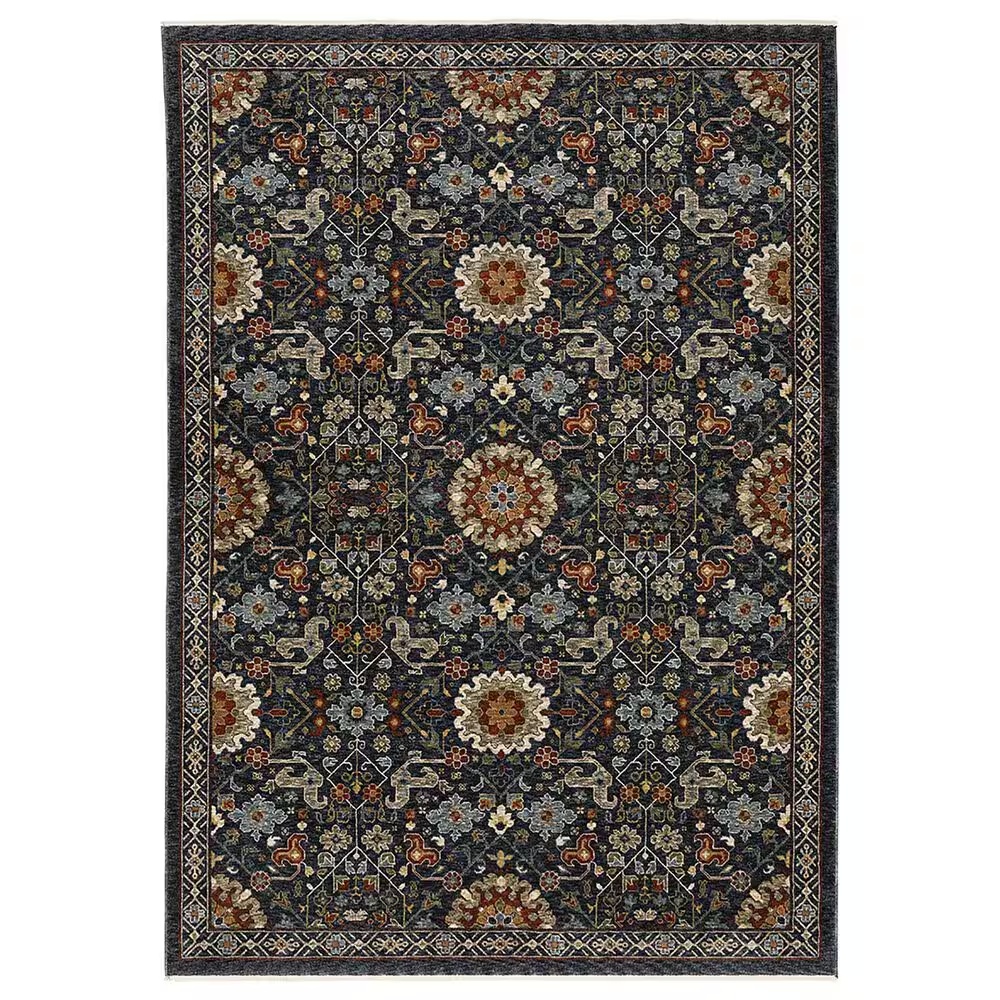 Oriental Weavers Aberdeen Floral 7'10" x 10'10" Blue Area Rug