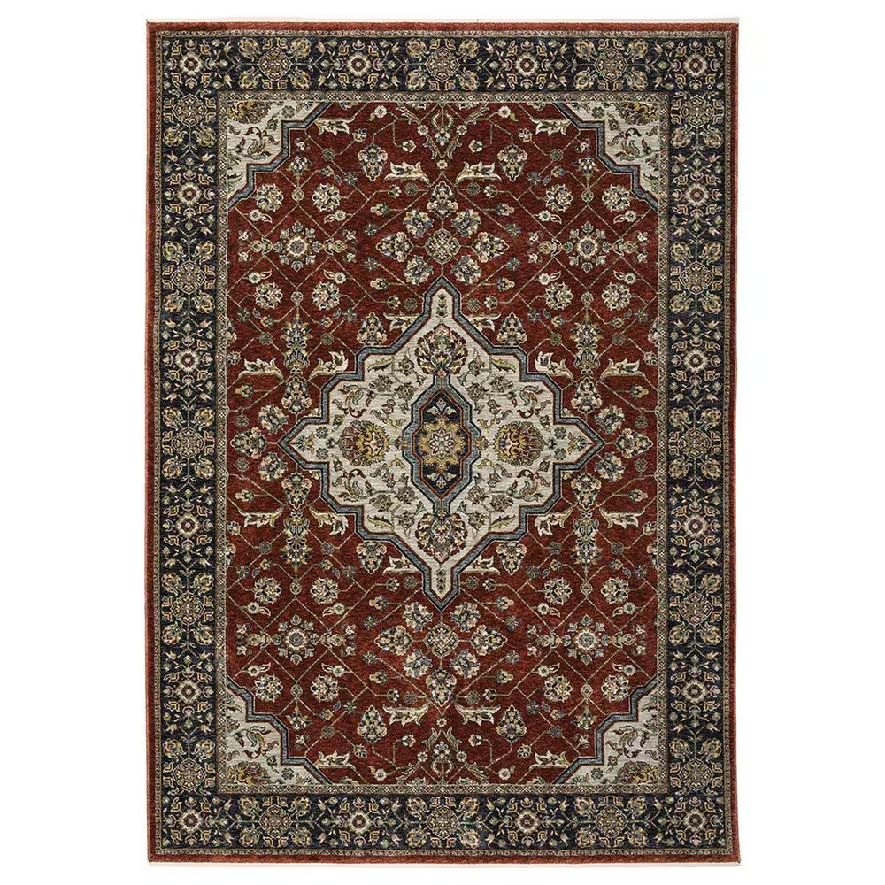 Oriental Weavers Aberdeen Persian Border 9'10" x 12'10" Red and Blue Area Rug