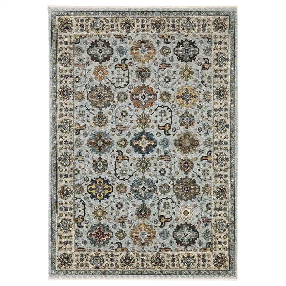Oriental Weavers Aberdeen Floral Song 3'3" x 5' Blue and Ivory Area Rug