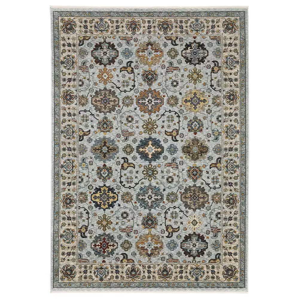 Oriental Weavers Aberdeen Floral Song 5'3" x 7'6" Blue and Ivory Area Rug