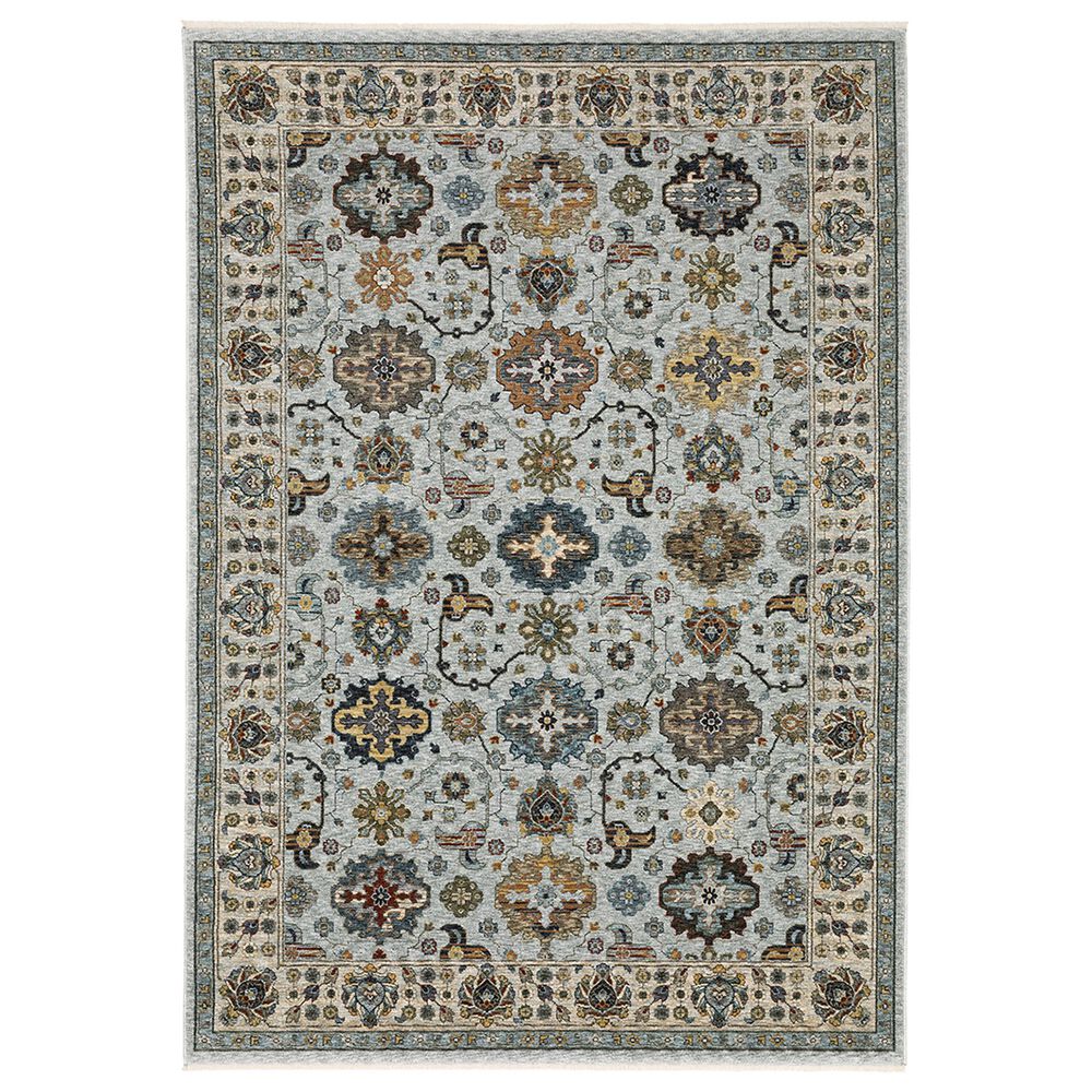 Oriental Weavers Aberdeen Floral Song 6'7" x 9'7" Blue and Ivory Area Rug