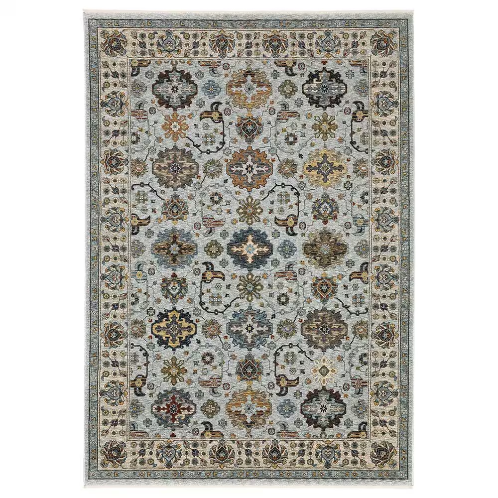 Oriental Weavers Aberdeen Floral Song 9'10" x 12'10" Blue and Ivory Area Rug