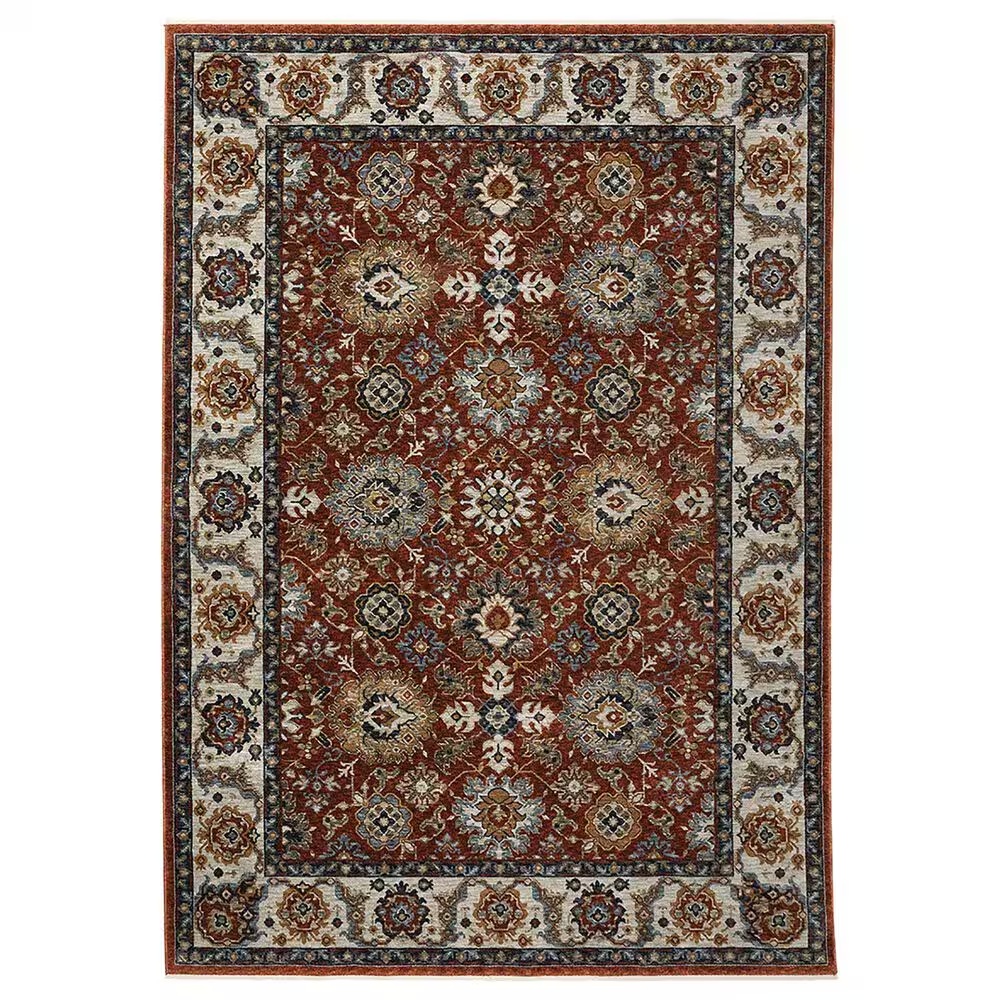 Oriental Weavers Aberdeen Border Dance 9'10" x 12'10" Red Area Rug