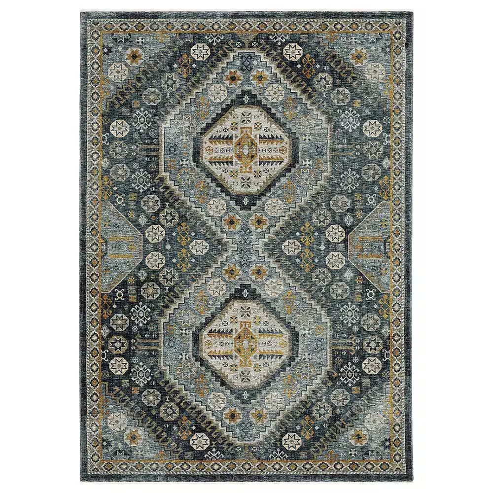 Oriental Weavers Aberdeen Southwestern 2'3" x 7'6" Blue Runner