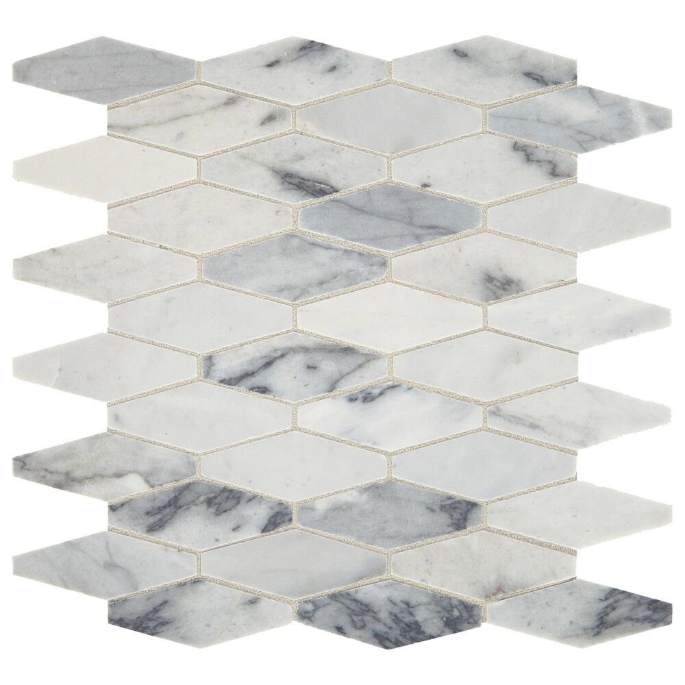 Marazzi Sublimity Cirrus Storm 2" x 3" Elongated Hexagon on 11" x 12" Natural Stone Mosaic Sheet