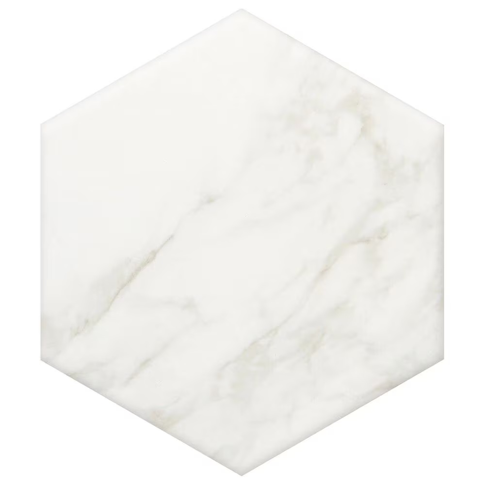 Marazzi Marble Obsession 8" x 8" Hexagon Porcelain Tile in Arabescato