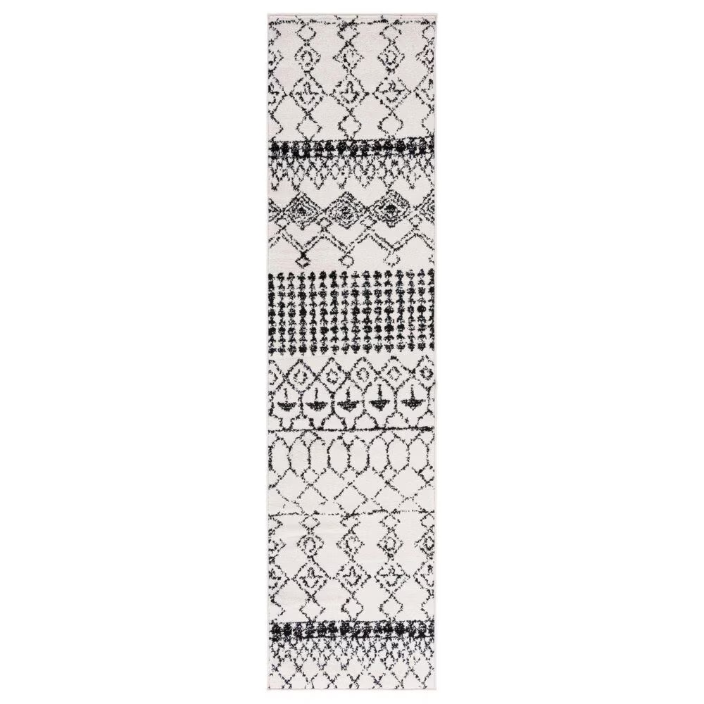 Safavieh Tulum2' x 8' Ivory and Black Runner