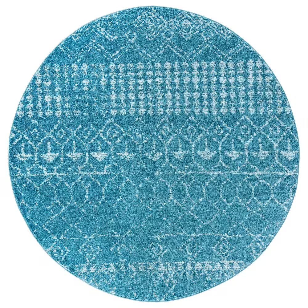 Safavieh Tulum 6'7" Round Turquoise and Blue Area Rug