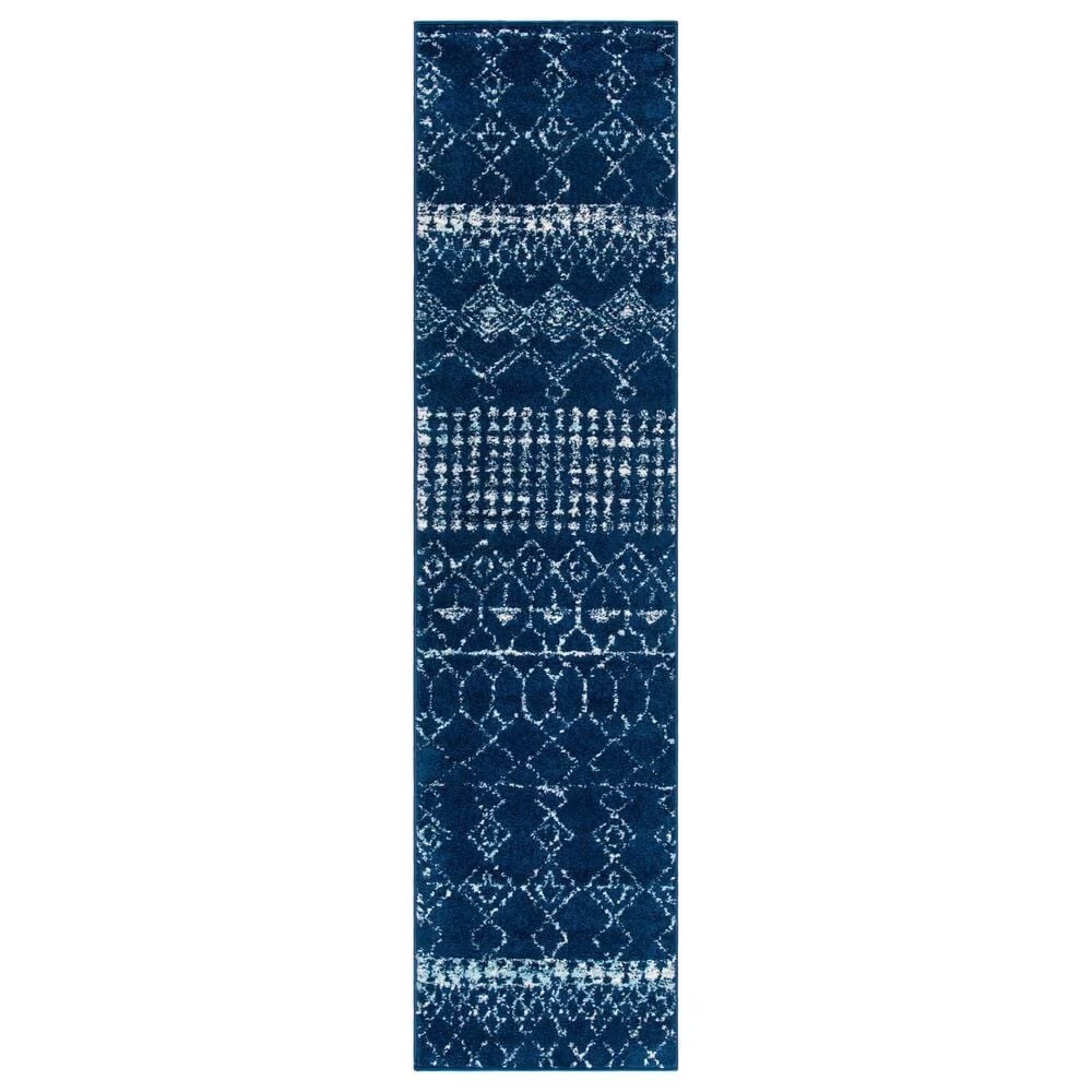 Safavieh Tulum2' x 9' Navy and Ivory Runner