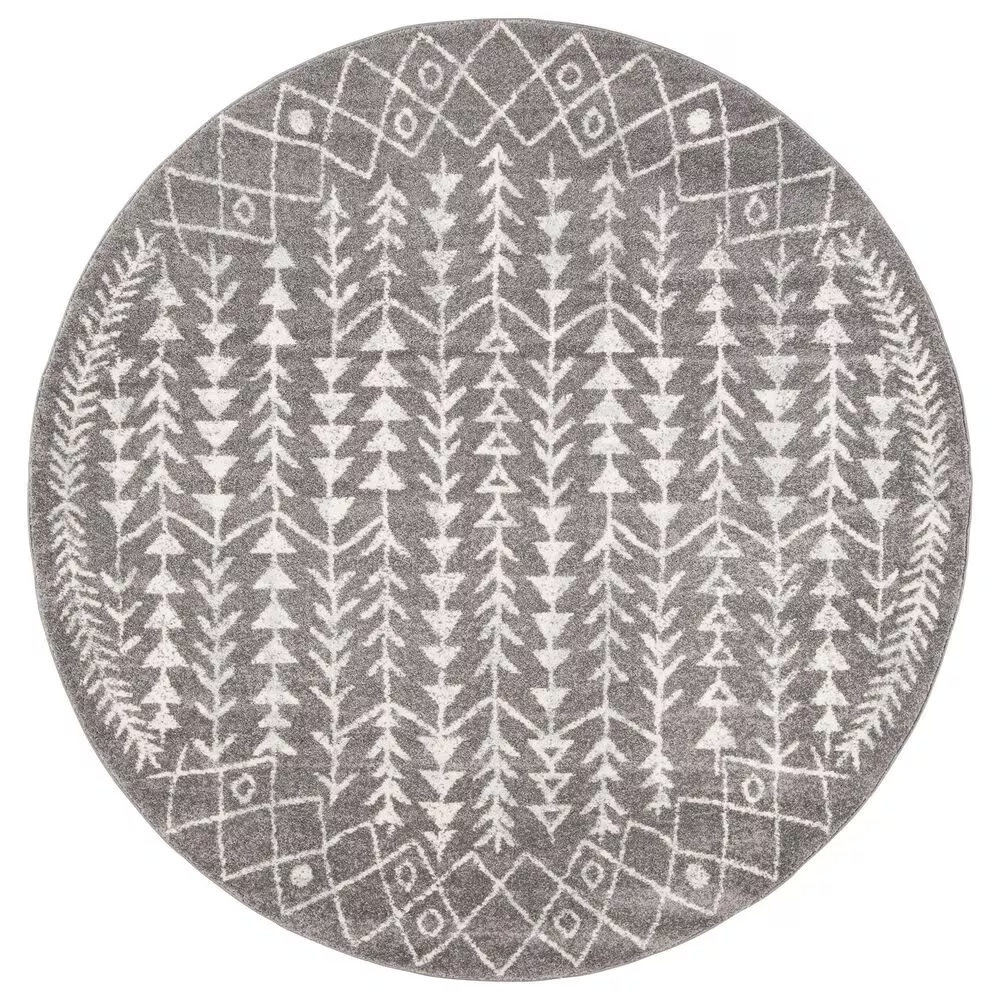 Safavieh Tulum 3' Round Ivory and Dark Grey Area Rug